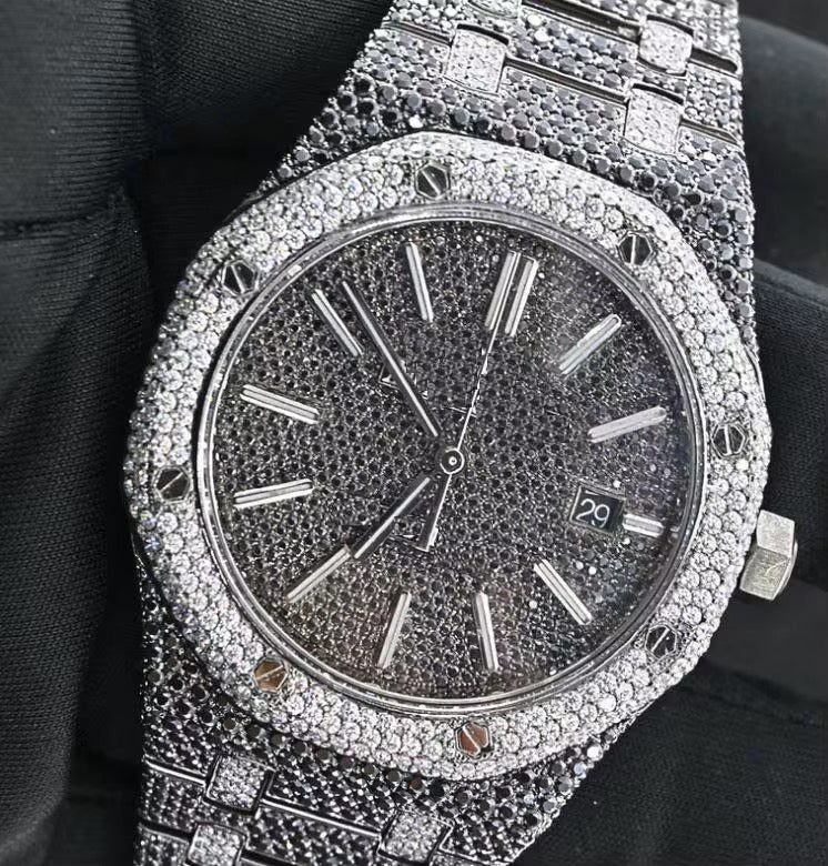 Iced Moissanite Luxury Watch | ETA Automatic Movement | 46mm