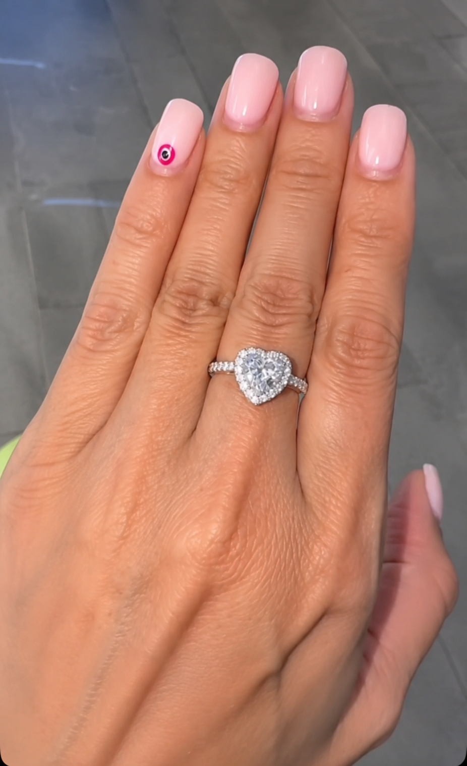 Heart Cut Moissanite Halo Ring