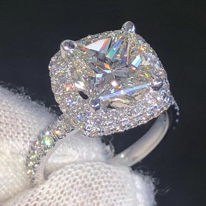 Princess Cut Lab Diamond Halo Ring
