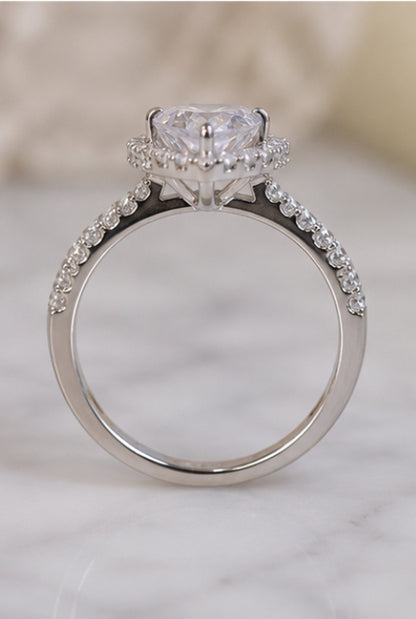 Heart Cut Halo Ring