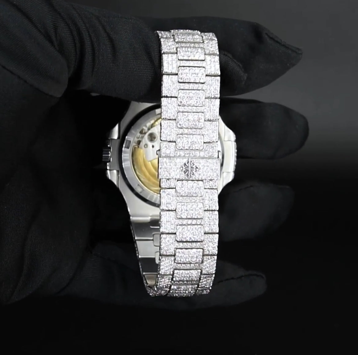 Silver Iced Luxury Watch