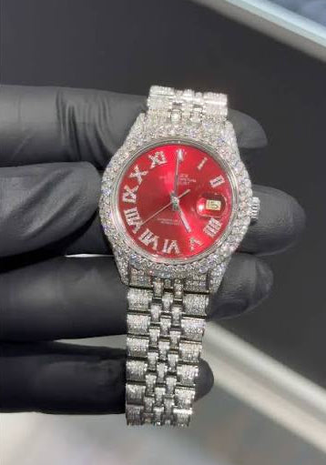 Iced Red Dial Luxury Watch – 36mm & 41mm