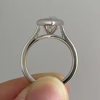 2.00 Carat Marquise Cut Lab-Grown Diamond Ring | IGI Certified E-VS1 | Bezel Set | 14K White Gold
