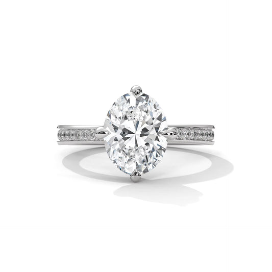 2.25 Carat Oval Cut Lab-Grown Diamond Engagement Ring | IGI Certified E-VS1 | Channel Set | 14K Gold