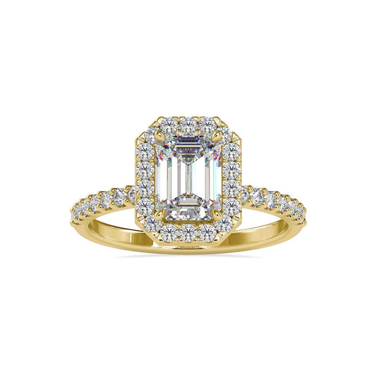 2.50 Carat Emerald Cut Lab-Grown Diamond Engagement Ring | IGI Certified E-VS1 | 14K Yellow Gold