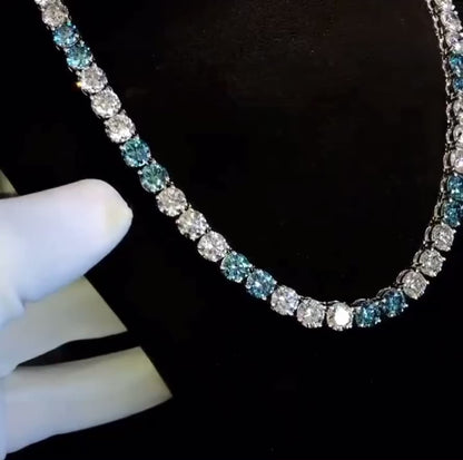 5MM IGI Certified Blue Diamond Tennis Chain